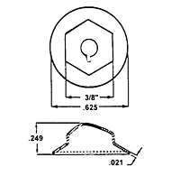 Combination Hex-Nut and Lock-Washer (Open) for 10-24 Threaded Studs