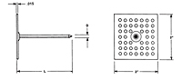 Insulation Anchor (Hanger), Spindle, Perforated Base