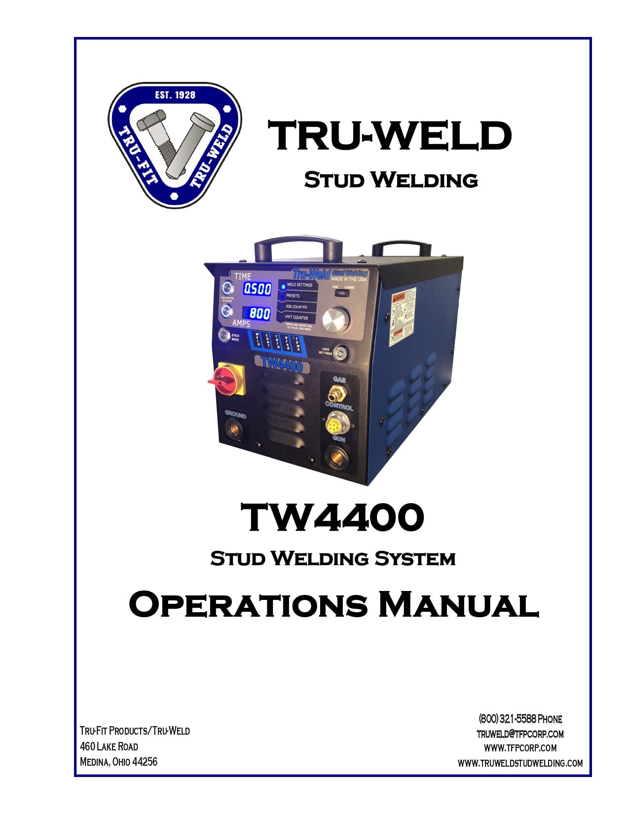 TW4400 Stud Welding System Operations Manual