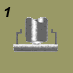 Stud and ceramic ferrule against the work plate