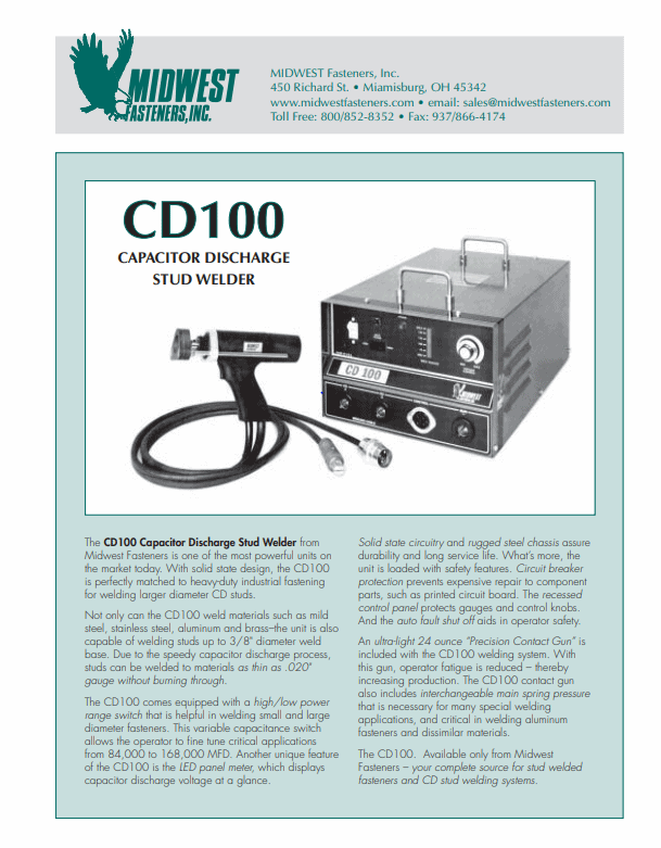 CD100 CD Welding System | CD100 CD Welding System